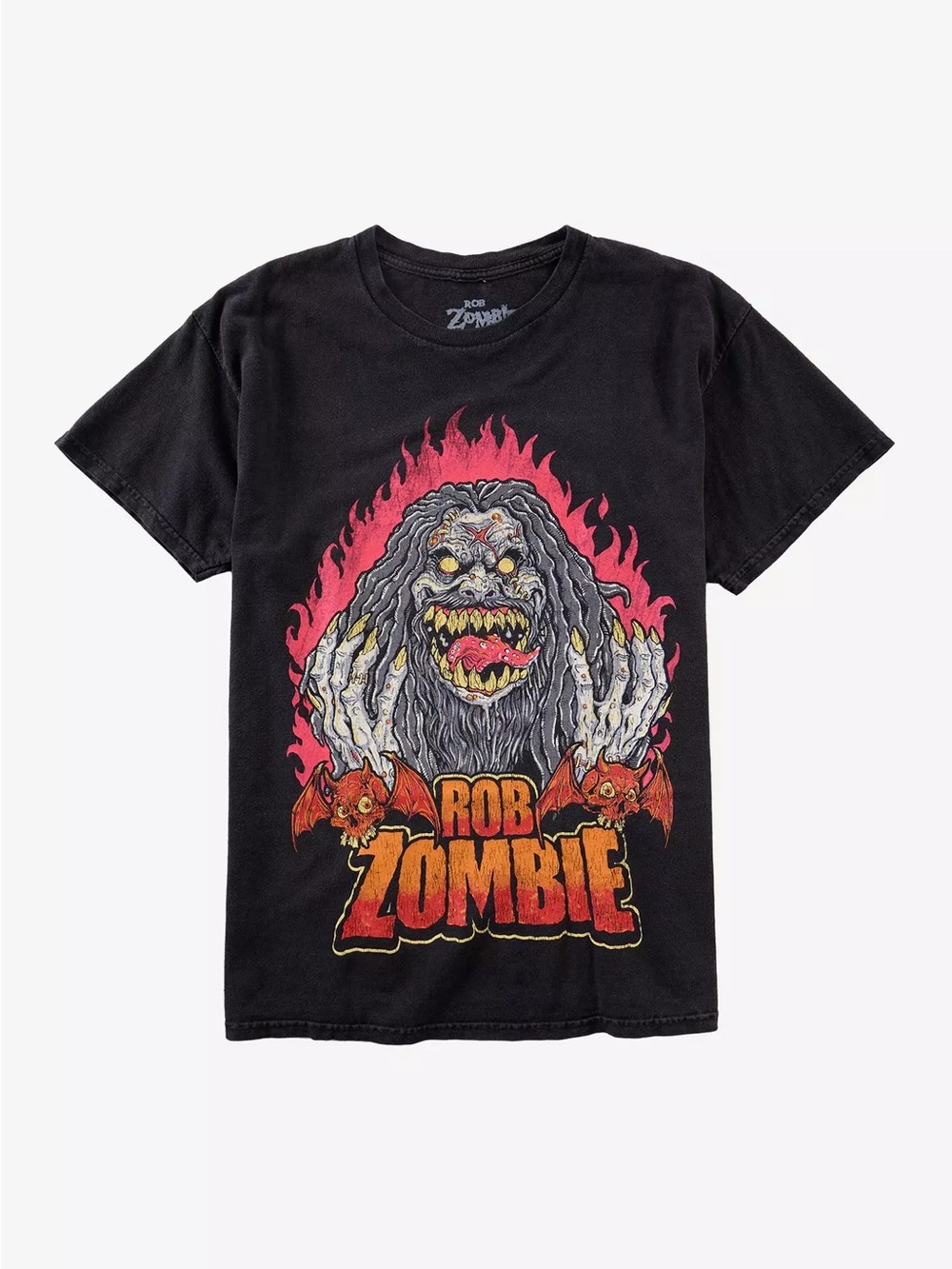 Rob Zombie Flame Zombie graphic T-Shirt